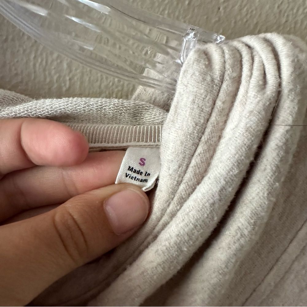 Athleta Cooldown Cream Hooded Sweatshirt Dress Size Small - Picture 9 of 10